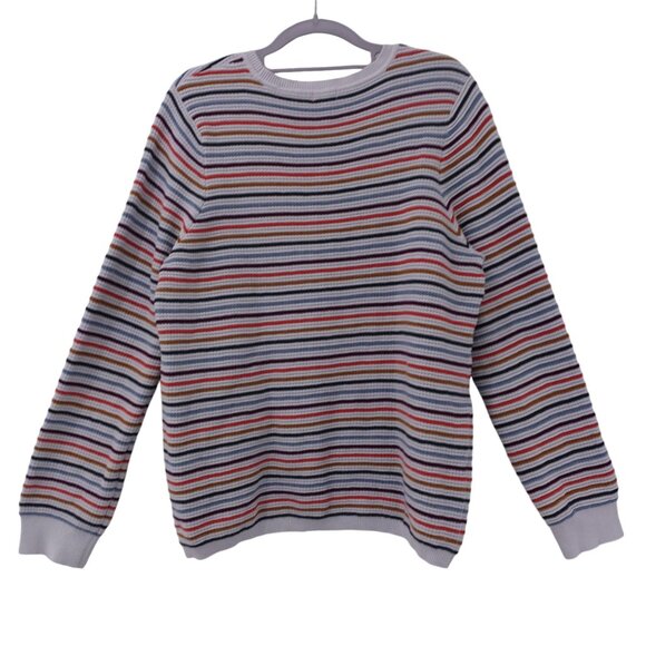 Faherty Sierra Rainbow Sweater Sz L Multicolor Striped Cotton Cashmere Blend - Picture 8 of 12